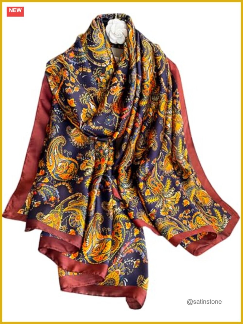 Women's Long Silk-like Scarf Shawl Wrap Lightweight Dressy Evening Fashion